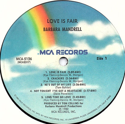 Barbara Mandrell : Love Is Fair (LP, Album, Pin)