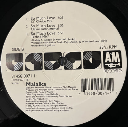 Malaika : So Much Love (12")