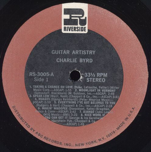 Charlie Byrd : Guitar Artistry (LP, Album, RE, RM)
