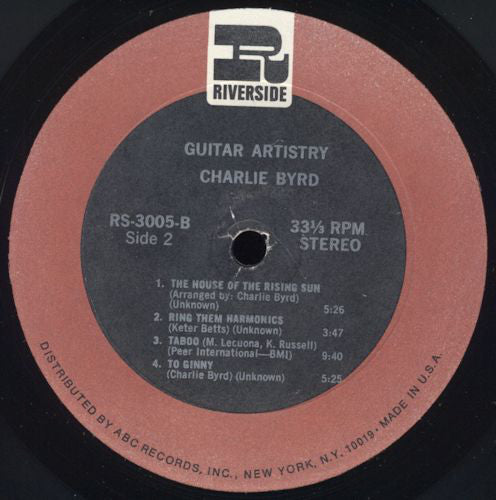 Charlie Byrd : Guitar Artistry (LP, Album, RE, RM)