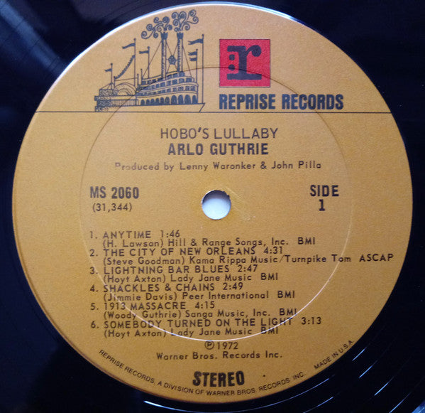 Arlo Guthrie : Hobo's Lullabye (LP, Album, Pit)