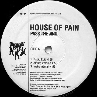 House Of Pain : Pass The Jinn / Heart Full Of Sorrow (12", Single, Promo)