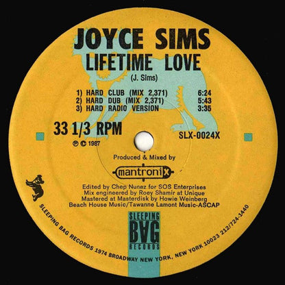 Joyce Sims : Lifetime Love (12")