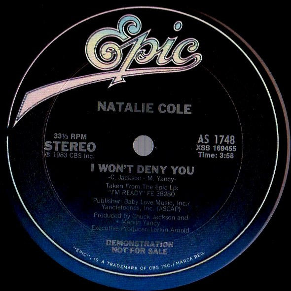 Natalie Cole : Keep It On The Outside / I Won't Deny You (12", Promo)