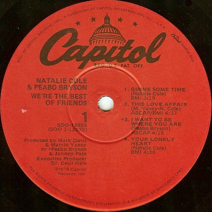 Natalie Cole & Peabo Bryson : We're The Best Of Friends (LP)