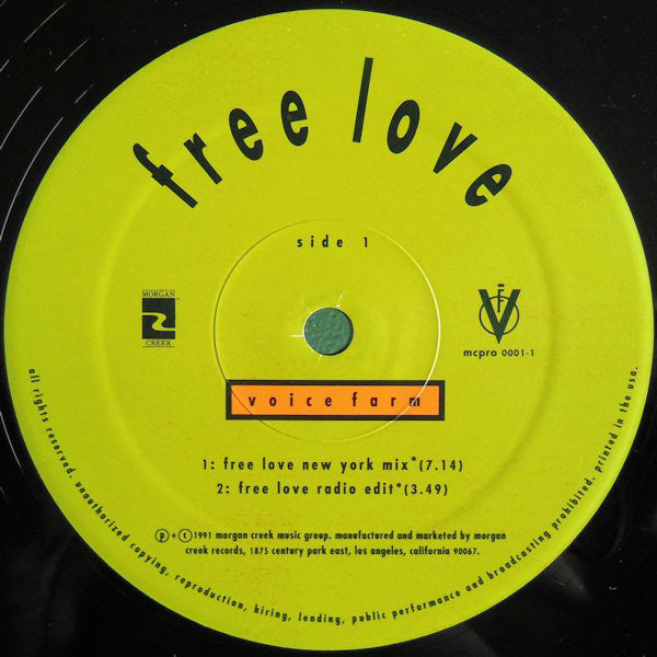 Voice Farm : Free Love (12")