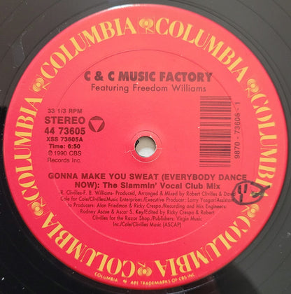 C + C Music Factory Featuring Freedom Williams : Gonna Make You Sweat (Everybody Dance Now) (12", Gen)