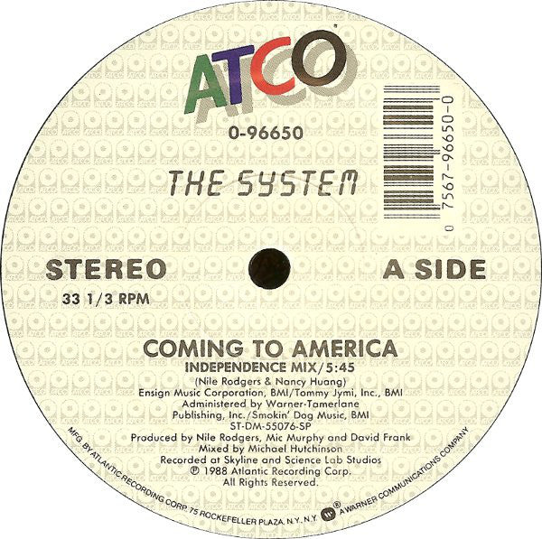 The System : Coming To America (12", Spe)