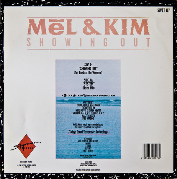 Mel & Kim : Showing Out (12", Single, Pic)