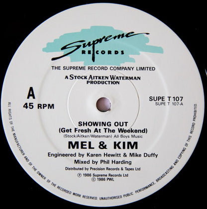 Mel & Kim : Showing Out (12", Single, Pic)