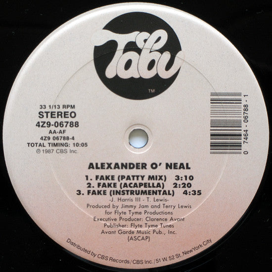 Alexander O'Neal : Fake (12", Single)