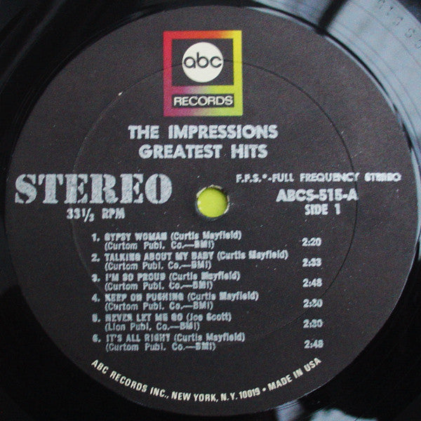 The Impressions : Greatest Hits (LP, Comp, RE)