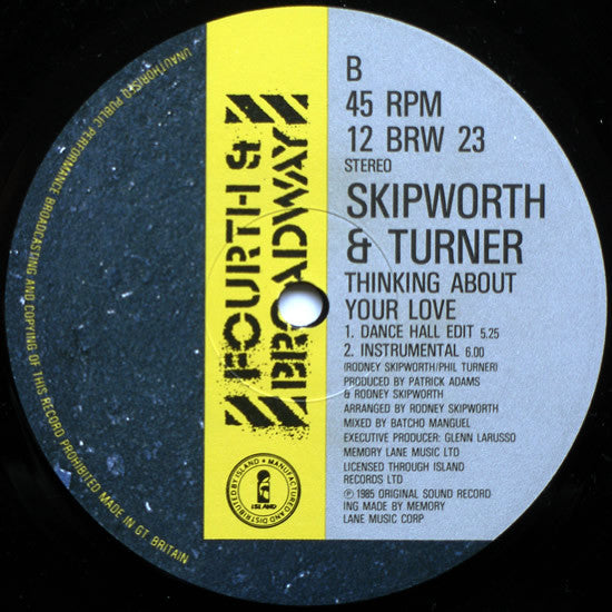Skipworth & Turner : Thinking About Your Love (12", Single)