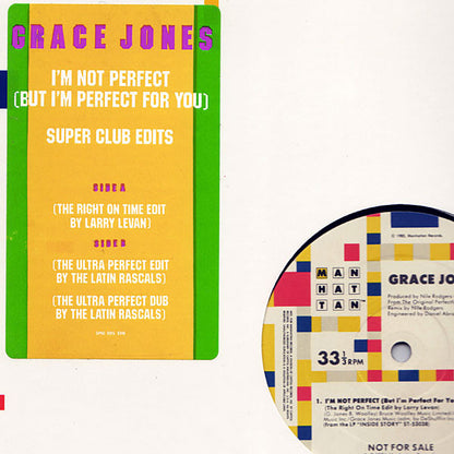 Grace Jones : I'm Not Perfect (But I'm Perfect For You) (Super Club Edits) (12", Promo)