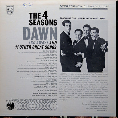 The Four Seasons : Dawn (Go Away) And 11 Other Great Songs (LP, San)