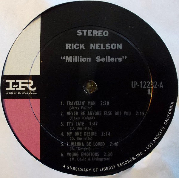 Ricky Nelson (2) : Million Sellers (LP, Comp)