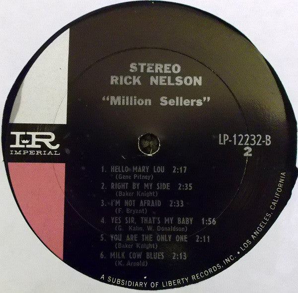 Ricky Nelson (2) : Million Sellers (LP, Comp)