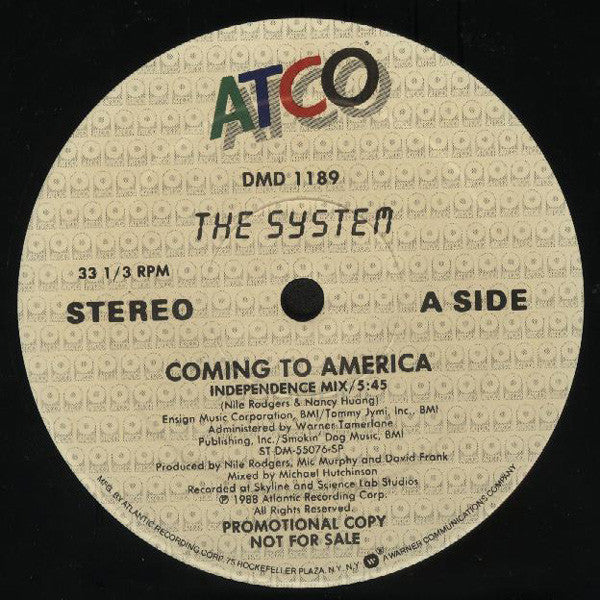 The System : Coming To America (12", Promo, SP )