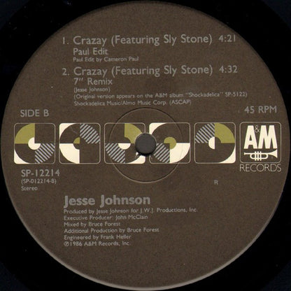 Jesse Johnson Featuring Sly Stone : Crazay (Remix) (12", Single)