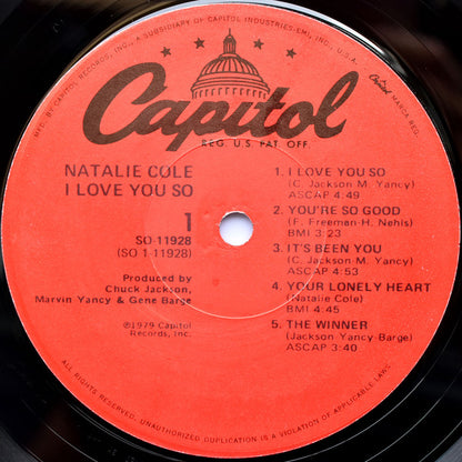 Natalie Cole : I Love You So (LP, Album, Los)