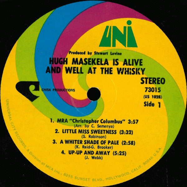 Hugh Masekela : Is Alive And Well At The Whisky (LP, Album, M/Print)