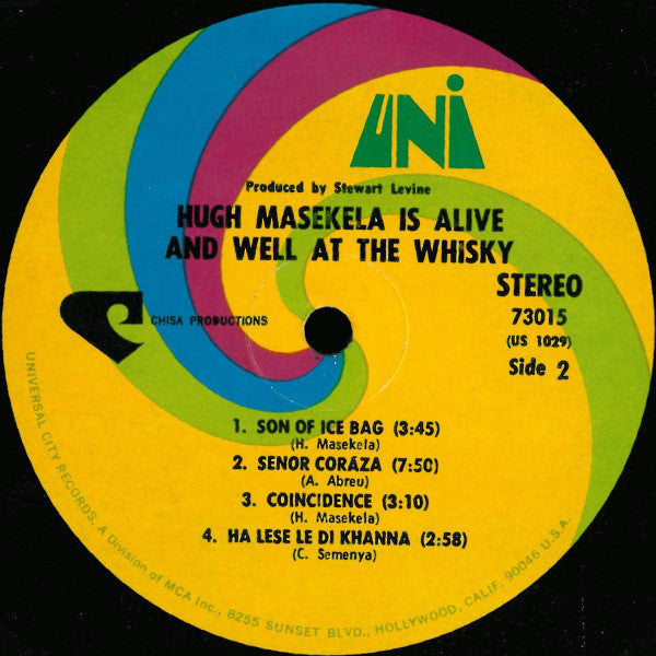Hugh Masekela : Is Alive And Well At The Whisky (LP, Album, M/Print)