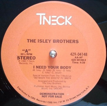 The Isley Brothers : I Need Your Body (12", Promo)