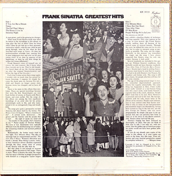 Frank Sinatra : Greatest Hits (The Early Years) (LP, Comp)