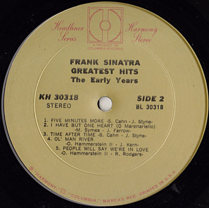 Frank Sinatra : Greatest Hits (The Early Years) (LP, Comp)