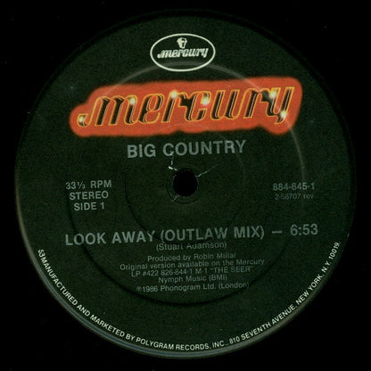 Big Country : Look Away (12" Mix) (12", Single)