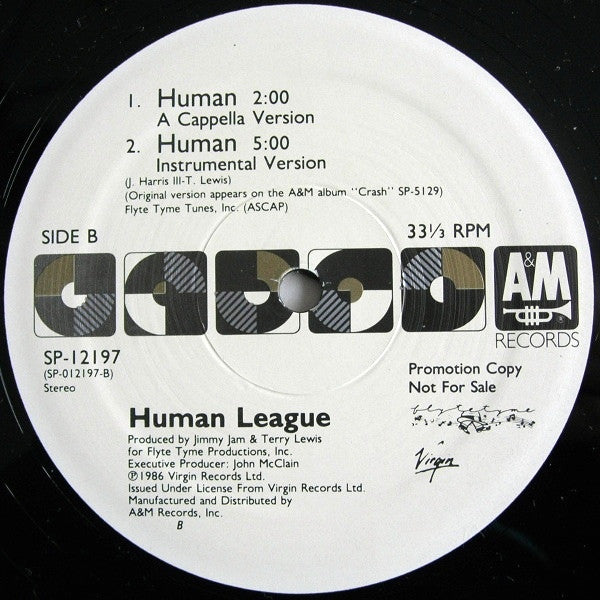 The Human League : Human (12", Single, Promo)