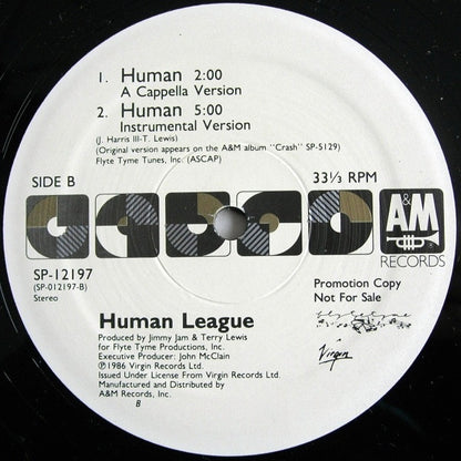 The Human League : Human (12", Single, Promo)