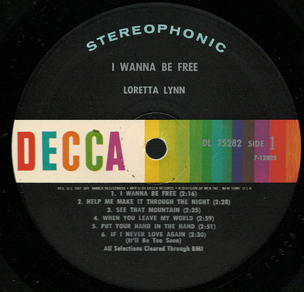 Loretta Lynn : I Wanna Be Free (LP, Album, Glo)