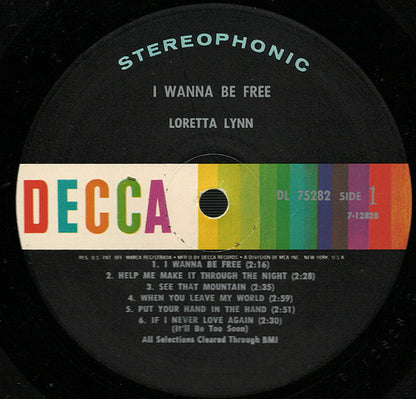 Loretta Lynn : I Wanna Be Free (LP, Album, Glo)