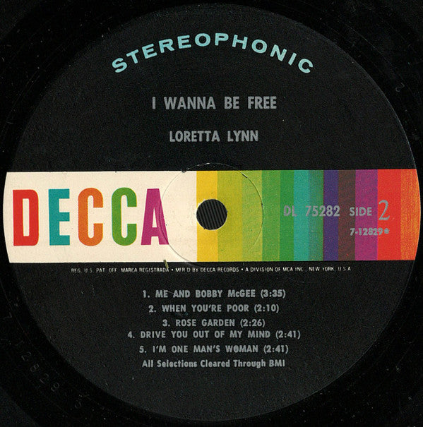 Loretta Lynn : I Wanna Be Free (LP, Album, Glo)
