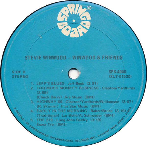 Steve Winwood : Winwood & Friends (LP, Comp)
