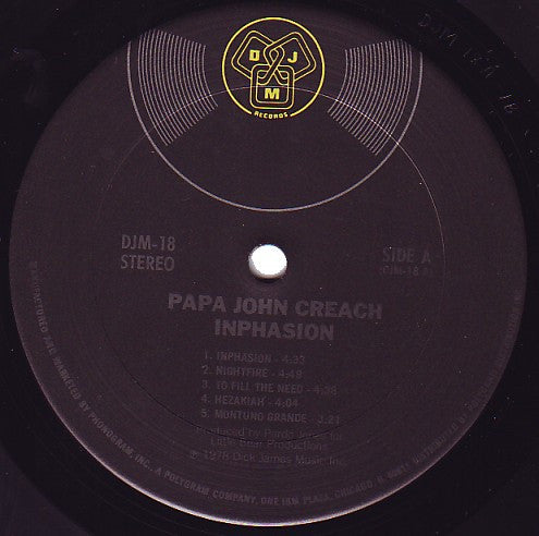 Papa John Creach : Inphasion (LP, Album)