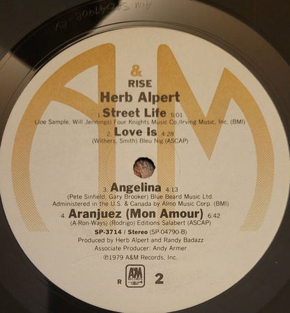 Herb Alpert : Rise (LP, Album, RE, Ind)