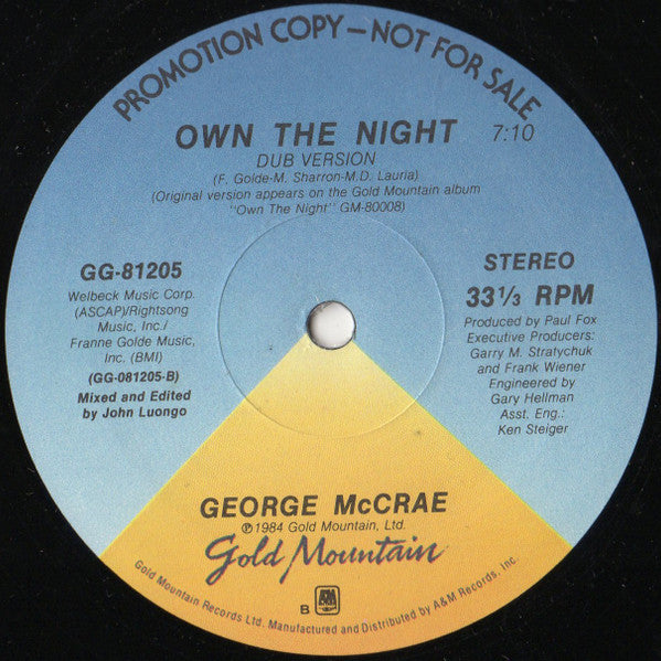 George McCrae : Own The Night (12", Promo)