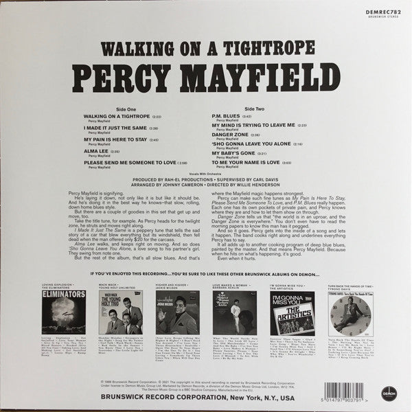 Percy Mayfield : Walking On A Tightrope (LP, Album, RE)