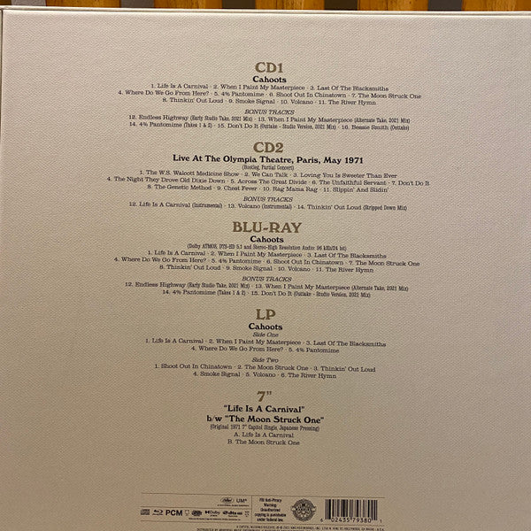 The Band : Cahoots (Box, Dlx, 50t + CD, Album, RE, RM + CD, RM + Blu-r)