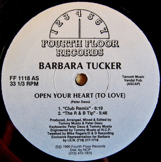 Barbara Tucker : Open Your Heart (To Love) (12")