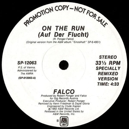 Falco : On The Run (Specially Remixed Version) (12", EP, Promo)