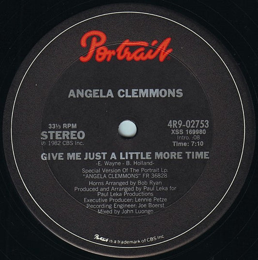 Angela Clemmons : Give Me Just A Little More Time (12")