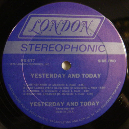 Y & T : Yesterday And Today (LP, Album, Ter)