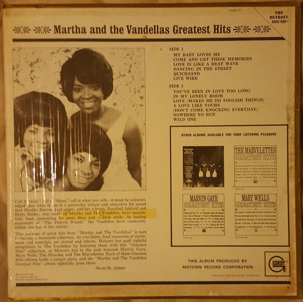 Martha Reeves & The Vandellas : Greatest Hits (LP, Comp)