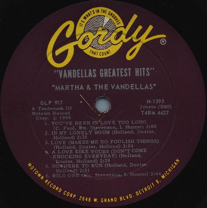 Martha Reeves & The Vandellas : Greatest Hits (LP, Comp)