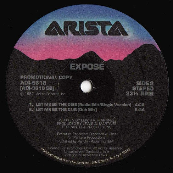 Exposé : Let Me Be The One (12", Promo)