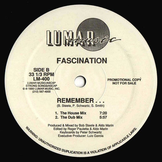 Fascination : Remember... (12", Promo)