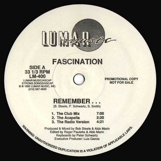 Fascination : Remember... (12", Promo)